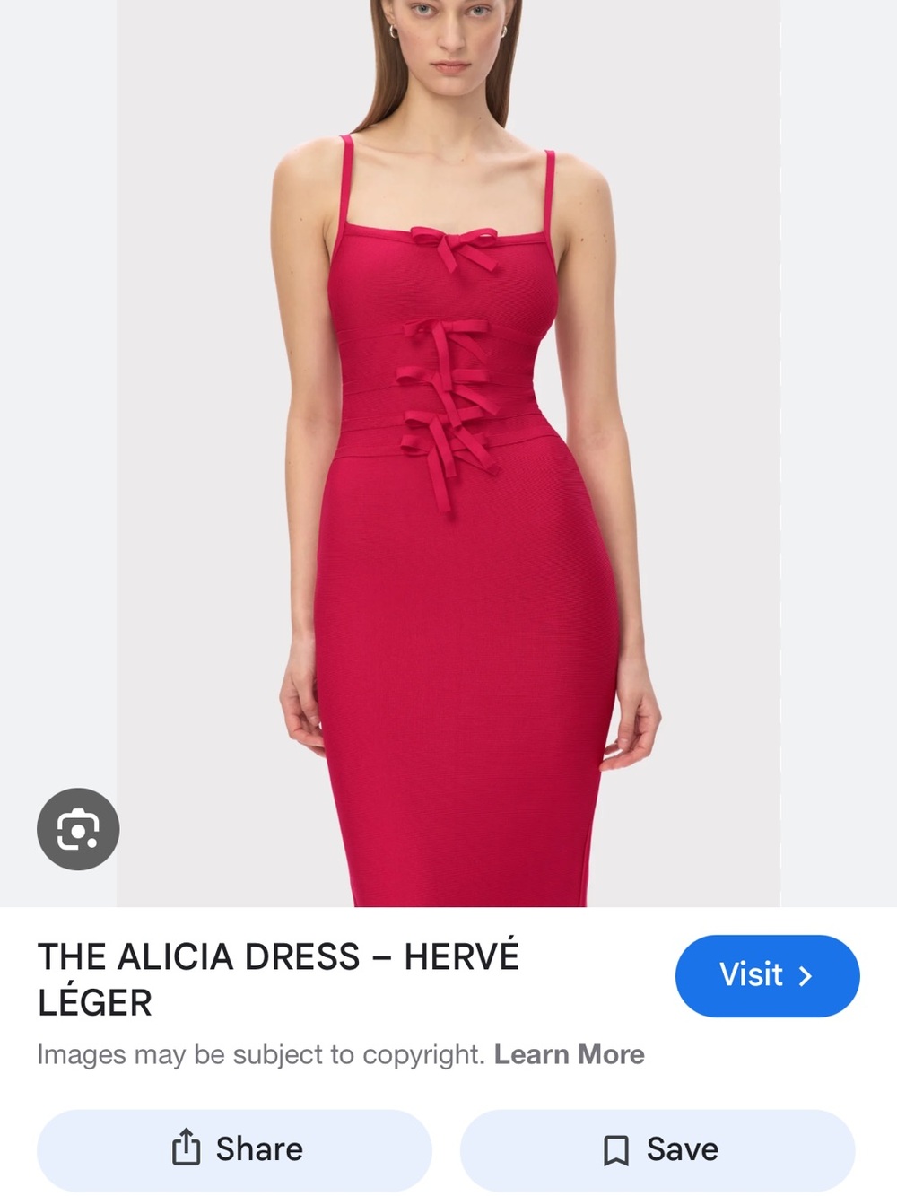 Herve Leger Alicia bandage Hibiscus pink red bodycon midi dress size L